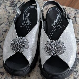 PIE SANTO Women's Sparkling Silver Sandals
